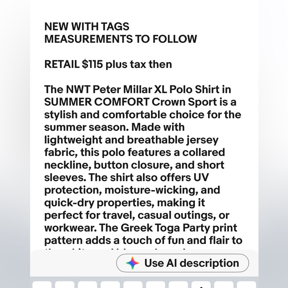 NWT PETER MILLAR Polo Shirt XL Summer Comfort CS TOGA PARTY UPF 50 White Golf - Picture 15 of 16